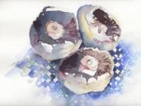 Mushrooms on Gingham II