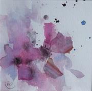 Two flowers with pale pink background