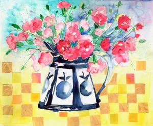 Carnation On Gold Cloth