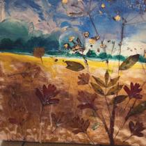 Golden fields with seed heads and grasses.