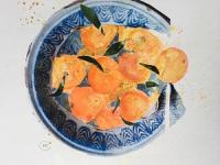 Easy Peelers Bright satsumas in a collaged dish.