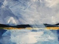 Flight Across the Bay Headland with sea and two birds